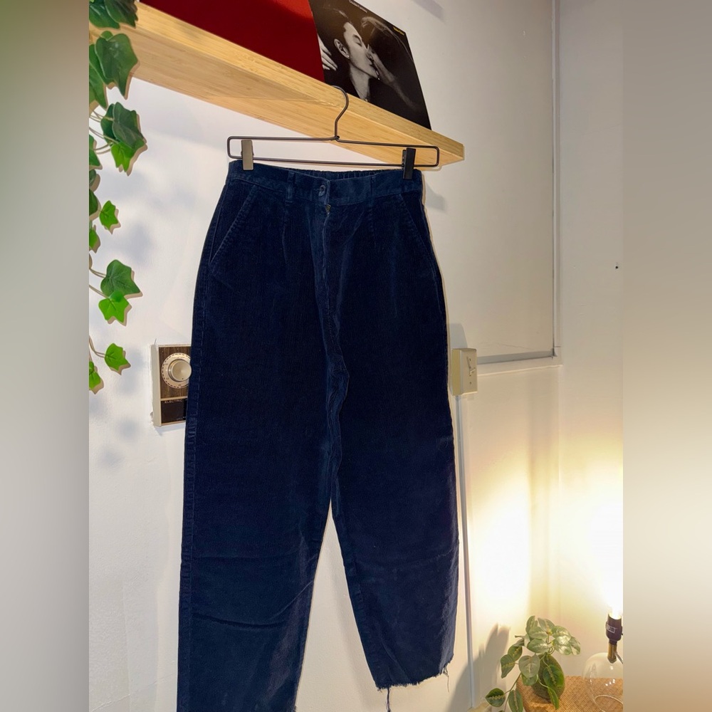 L.L.Bean Original Fit Navy Corduroy Pants – Raw Hem